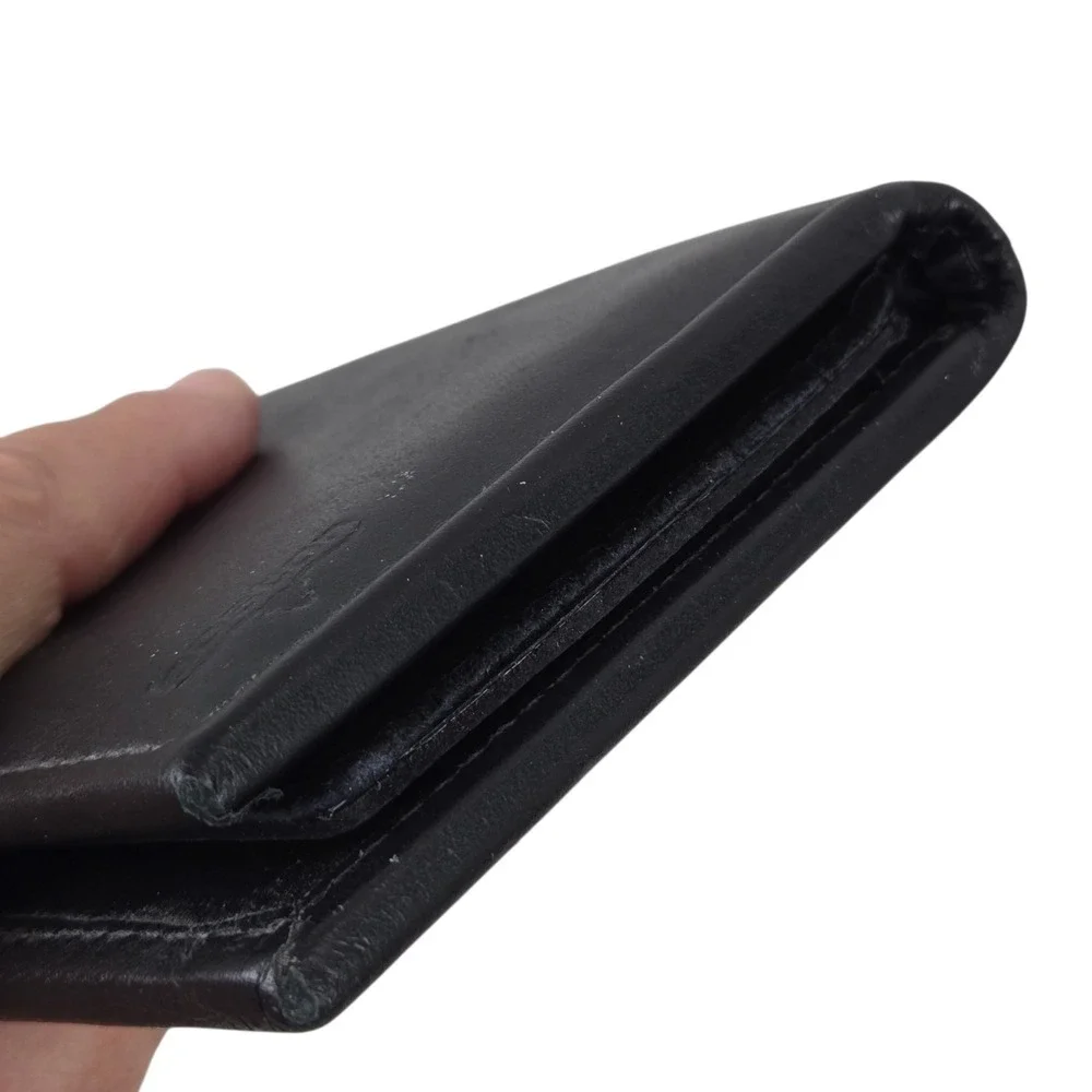 Boston Leather 6004 Recessed Badge Holder, ID Case and Wallet w CC Slots, Black